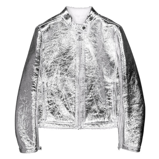 Ferragamo Metallic Laminate Shearling Jacket, Brand Size 42 ( US Size 8 ) Ferragamo Metallic Laminate Shearling Jacket, Brand Size 42 ( US Size 8 ) - 546x546 Image #5