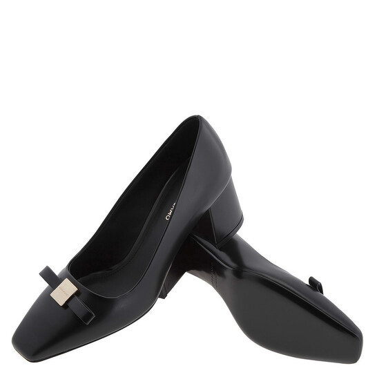 Ferragamo Myra Bow Block Heel Pumps, Size 5.5 C Ferragamo Myra Bow Block Heel Pumps, Size 5.5 C - 546x546 Image #2