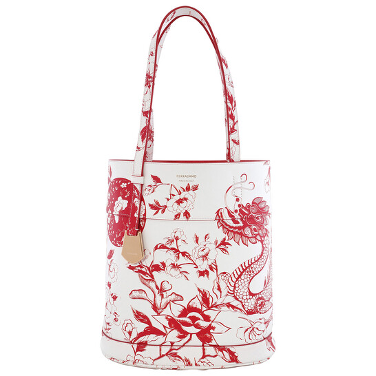 Ferragamo North-South Floral Print Tote Bag 218368 772177