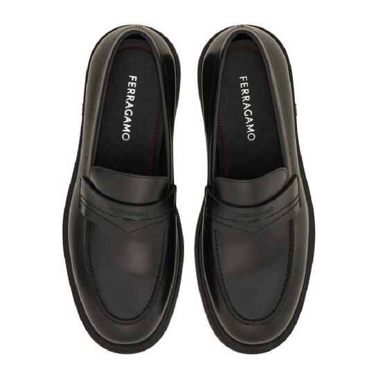 Ferragamo Penny Leather Loafers, Size 7.5 EEE 029257 777031