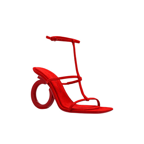 Ferragamo Red Elina T-Strap Gancini Sandals, Size 6 01E779