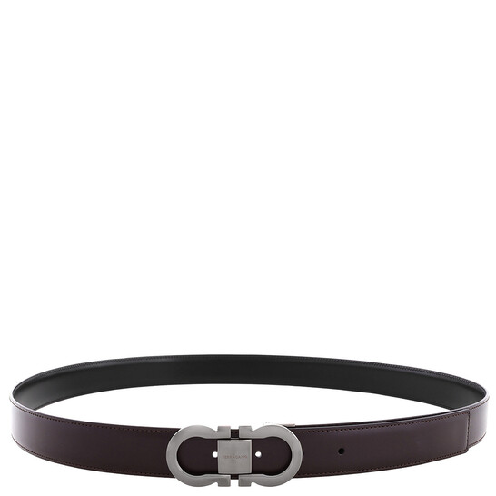 Ferragamo Reversible Double Gancini Leather Belt, Size 115 cm