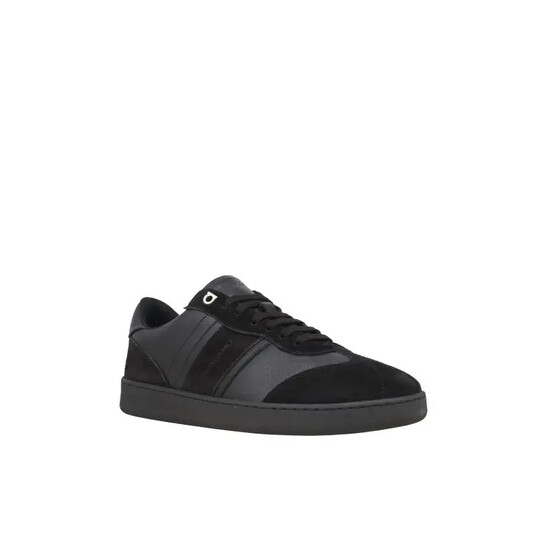 【Ferragamo】ブラック スエード メッシュ スニーカー サイズ7.5 Low top sneaker with signature - Men | Ferragamo