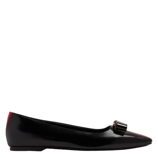 Ferragamo Vara Bow Leather Ballet Flats, Size 01G355 766409