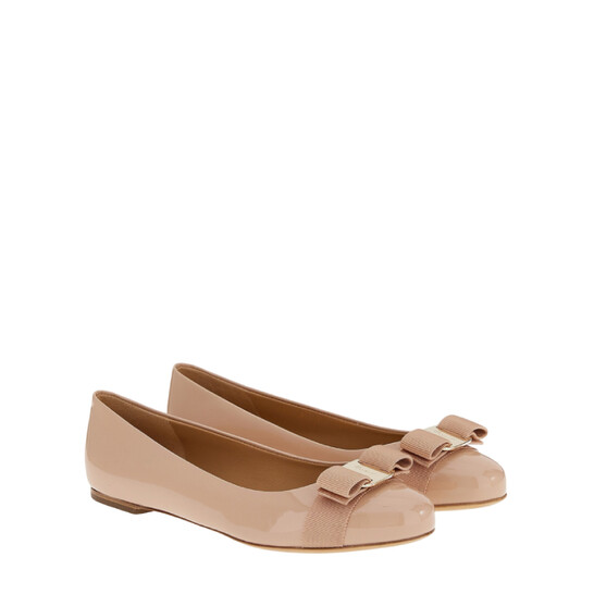 Ferragamo Varina Ballet Round-Toe Flats, Size 7.5 01A181