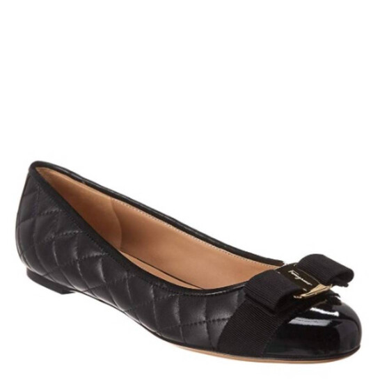 Ferragamo Varina Quilted Ballet Flat, Size 6 01M831 672100