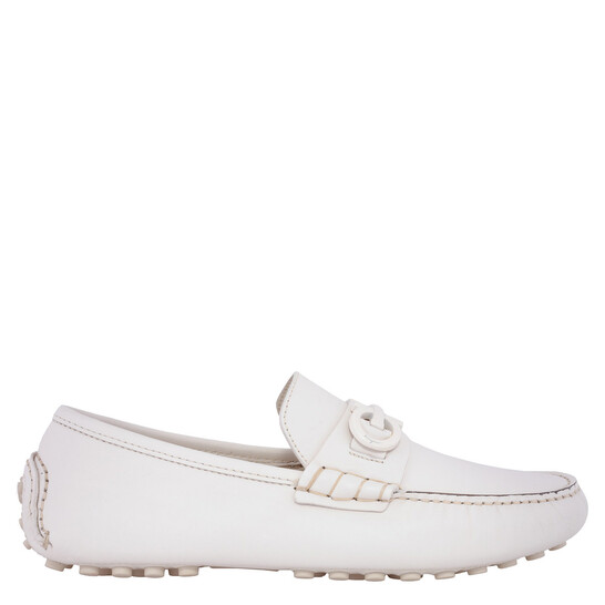 Ferragamo White Gancini Ornament Driver, Size 6 020983  display picture 1