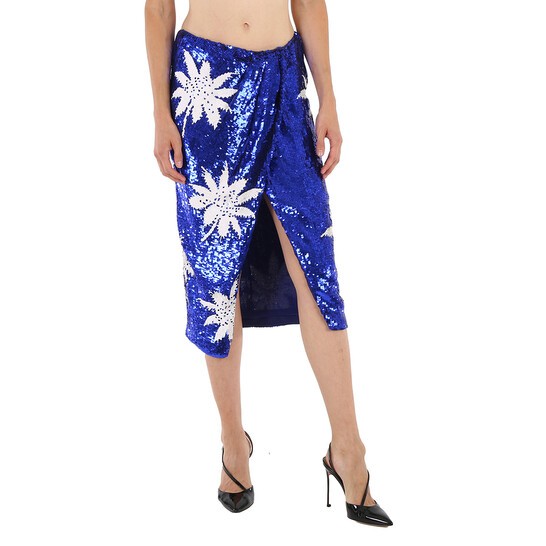 Filles A Papa Ladies Lagoon-blue Pencil Skirt - 546x546
