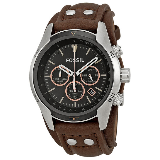 Fossil Coachman Chronograph Black Dial Brown Leather Men's Watch CH2891 - 546x546