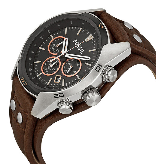 Fossil Coachman Chronograph Black Dial Brown Leather Men's Watch CH2891 - 546x546 Image #2