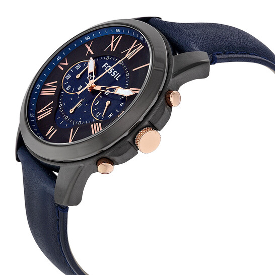 【FOSSIL】GRANT　FS5061 FOSSIL Grant Chronograph Black and Blue, Blue Leather FS5061
