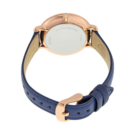 Fossil Jacqueline Silver Dial Navy Leather Quartz Ladies  display picture 2