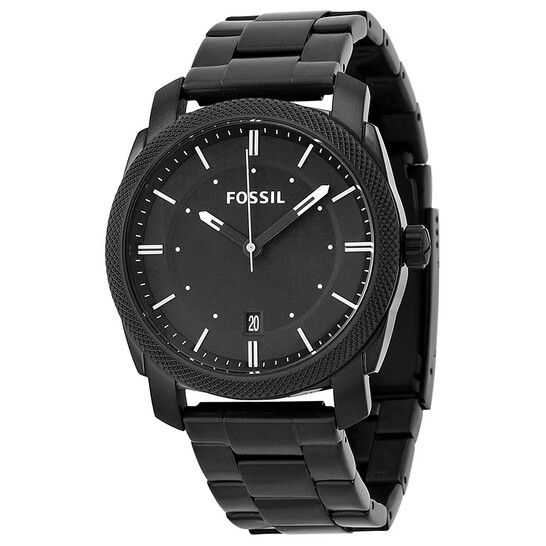 Fossil Machine Black Dial Black-plated Men's Watch FS4775