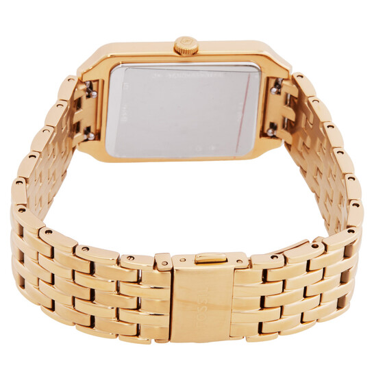 Fossil アナロググリーンダイヤル レディースウォッチ-ES5341ゴールド Raquel Three-Hand Date Gold-Tone Stainless Steel Watch