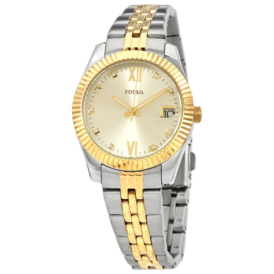 Fossil Scarlette Mini Quartz Crystal Gold Dial Ladies Watch  display picture 2