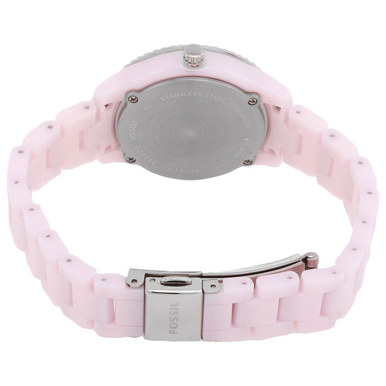 Fossil Stella Quartz Crystal Pink Mother Of Pearl Dial Ladies Watch CE1117