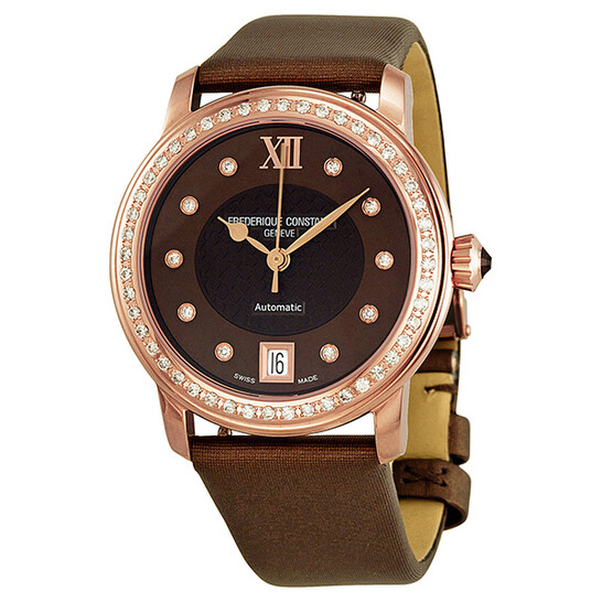 Frederique Constant Automatic Diamond Brown Mother of Pearl Ladies Watch 303CHD2PD4 - 546x546