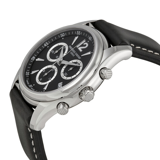 Frederique Constant Junior Chronograph Black Dial Leather Men's Watch 292BS4B26 - 546x546 Image #2