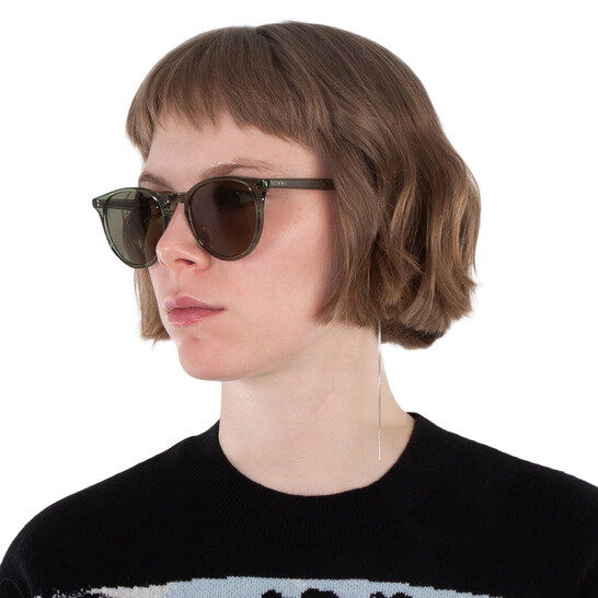 Garrett Leight MANZANITA SUN Green Oval Sunglasses 2151 JUN/GRN 50