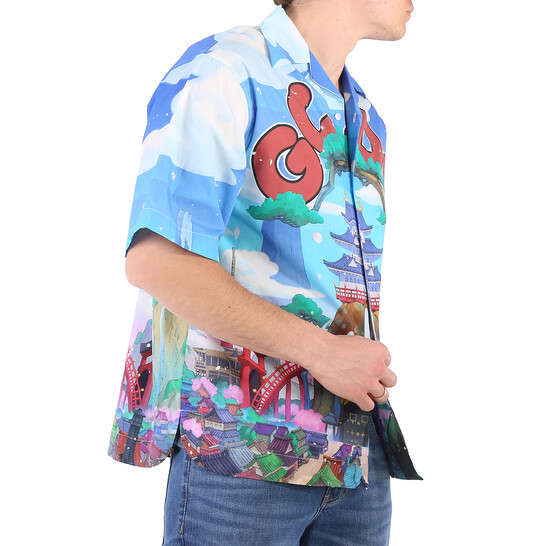 Gcds Men's One Piece Land Of Wano Graphic Bowling Shirt