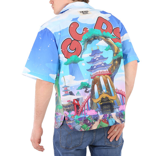 Gcds Men's One Piece Land Of Wano Graphic Bowling Shirt, Size X