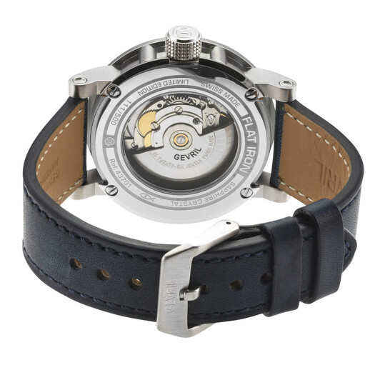 Gevril Flat Iron Automatic Blue Dial Men's Watch 43701