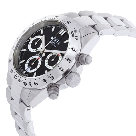 Gevril New Amsterdam Chronograph Automatic Black Dial Men's Watch