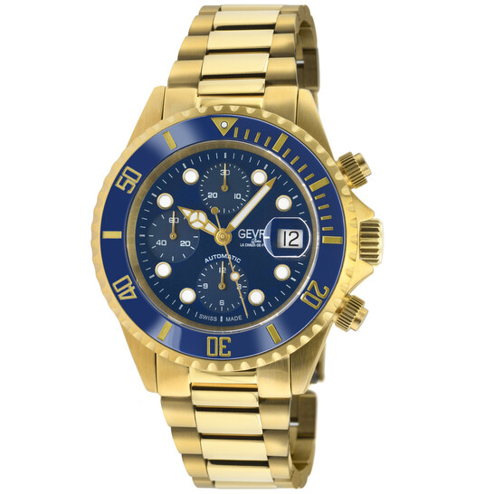 Gevril Wall Street Chrono Chronograph Automatic Blue Dial Men's