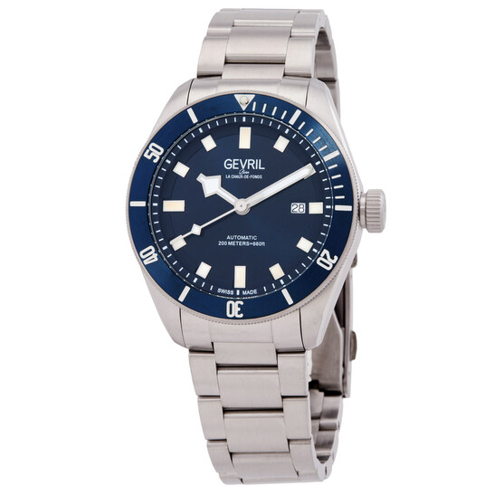 Gevril Yorkville Swiss Automatic Blue Dial Men's Diver Watch 48601