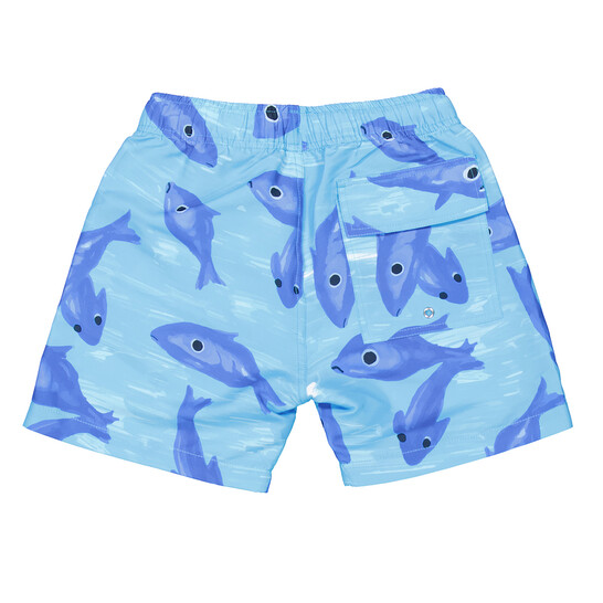 Givenchy Boys Fish Print Swim Trunks, Size 8Y H30268-77S