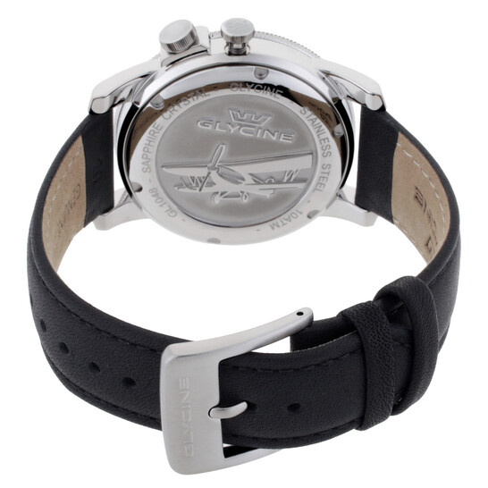 Glycine Airman Vintage GMT Quartz Black Dial Men's Watch