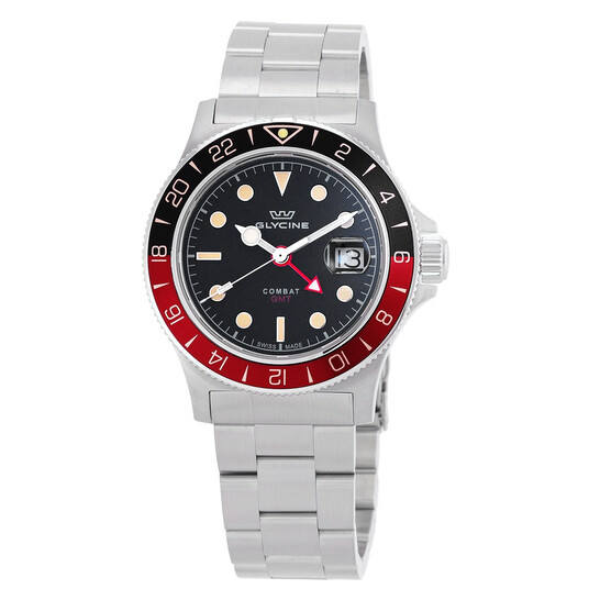 Glycine Combat Sub GMT Quartz Black Dial Men's Watch GL1055