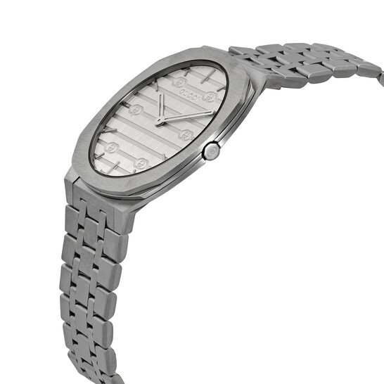 Gucci 25H Quartz Silver Dial Ladies Watch YA163402
