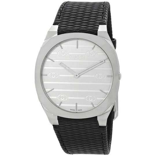 Gucci 25H Quartz Silver Dial Ladies Watch YA163419 7319035088116