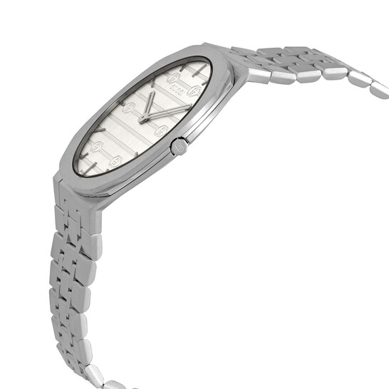 Gucci 25H Quartz Silver Dial Men's Watch YA163407