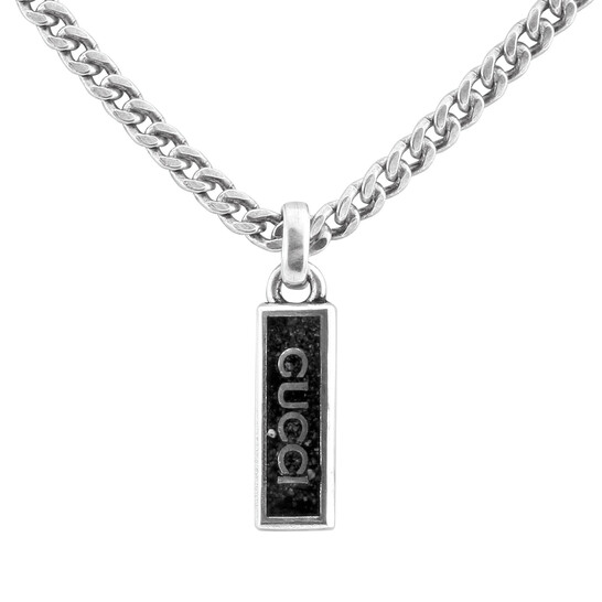 Gucci Black Enamel Pendant in sterling silver YBB678714003 - Main Image