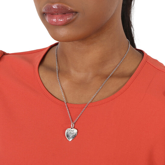 ★関税込★GUCCI★Gucci Blind for Love Necklace Silver★ Gucci Blind For Love Reversable Heart Pendant