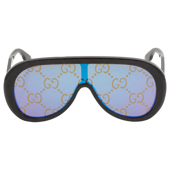 洋楽 G-RAP / O.Z. Gucci Blue Logo Mask Unisex Sunglasses GG1370S 002 99