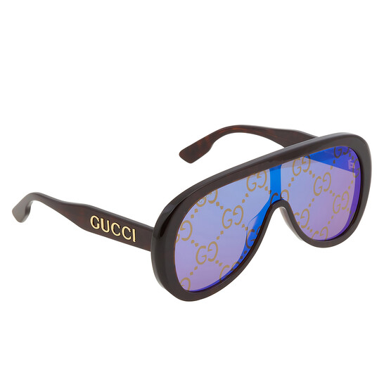Gucci Blue Logo Mask Unisex Sunglasses GG1370S 002 99  display picture 1