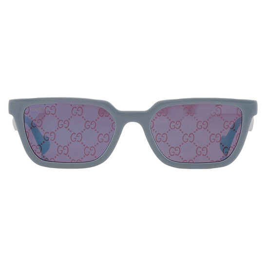 Gucci Blue Logo Rectangular Men's Sunglasses GG1539S 003 55