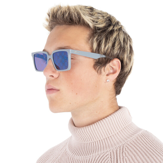 Gucci Blue Logo Square Men's Sunglasses GG1540S 003 55