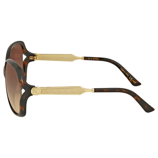 Gucci Brown Butterfly Ladies Sunglasses GG0076S 003 60