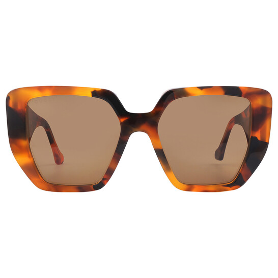 Gucci Brown Geometric Ladies Sunglasses GG0956S 007 54