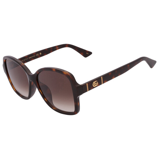 Gucci GG0765SA 003 Sunglasses Havana Butterfly Frame, Brown Lenses Gucci Brown Gradient Butterfly Ladies Sunglasses GG0765SA  main image 2