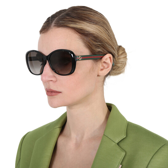GUCCI サングラス 0849 SK Gucci Brown Gradient Round Ladies Sunglasses GG0849SK 001 59