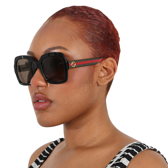 GUCCI スクエアフレムサンクラス GG0036SN 002 gucci-brown-square-ladies-