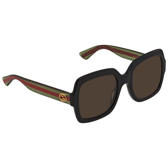GUCCI スクエアフレムサンクラス GG0036SN 002 GUCCI GG0036SN 002 Black Square Rectangle Women's Sunglasses