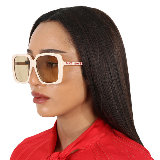 Gucci Brown Square Ladies Sunglasses GG0567SAN 006 58