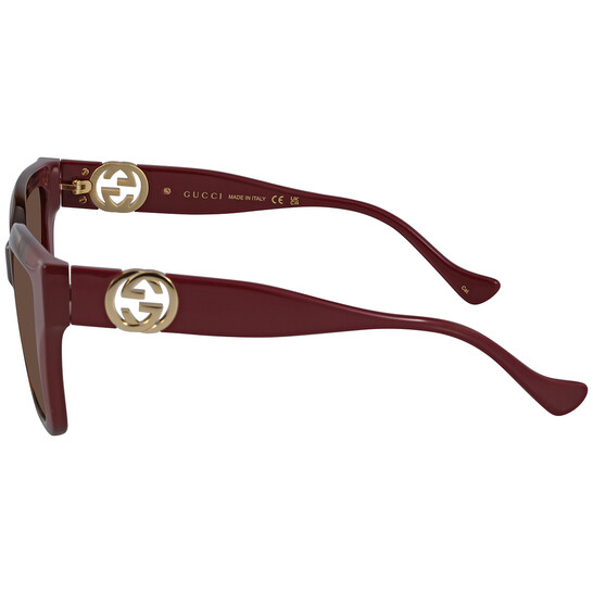 GUCCI GG1023S 009 Havana Cat Eye 54 mm Women\'s Sunglasses GUCCI GG1023S 009 Rectangular Havana Burgundy Brown 54 mm  main image 4