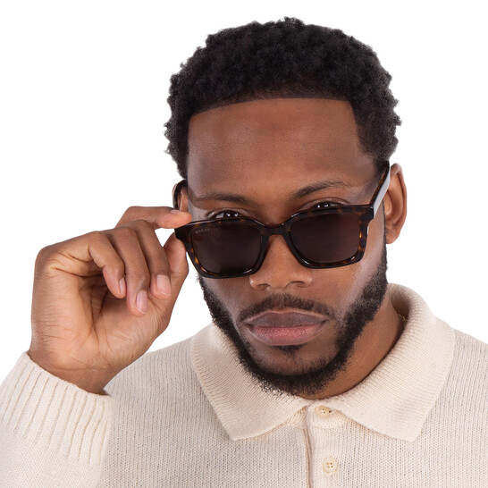 GUCCI サングラス GG1582SK-002 HAVANA/BROWN ユニセックス Gucci Brown Square Men's Sunglasses GG1582SK 002 54